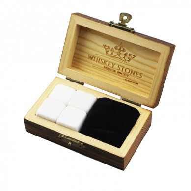 Drinks Cooler Cubes Amazon Hot Wholesale 4 pcs of Pearl White Rock Stones Cube Whisky Stones Hot Sale Whisky Stone Gift Set with Wooden Box