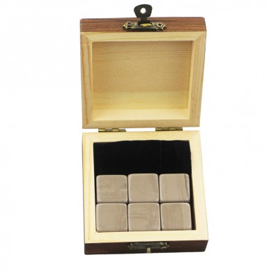 Popular bar accessories 6pcs of G30 whiskey stone bushiness gift Whisky Ice Stones Drinks Cooler Cubes Natural Chilling Whisky Stones With Gift Box