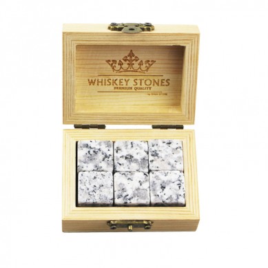 Amazon 2019 Meilleur produit Outils Bar Gift Item Nouveau 6 pièces de whisky Stone Rock Cube Ice Cube Whisky Chilling Pierre de glace Creative Gift Set