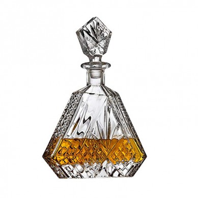 Whiskey Decanter for Liquor Scotch Bourbon or Wine Irish cut Triangular 750ml