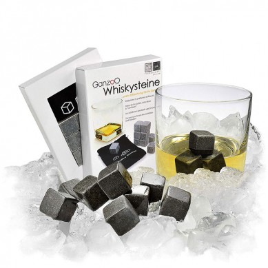 Whisky stones made of natural stone 9 pcs  cooling stones in Customized Paper Gift Box