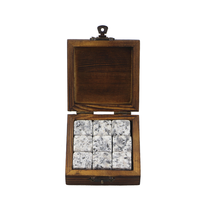 Best Price for Ice Whiskey Cubes - Wood Boxed 9 pcs of 603 Whiskey Stones OEM Customized Logo Whiskey Stones Cheap Whiskey Stones Ice Stone from SHUNSTONE Factory  – Shunstone
