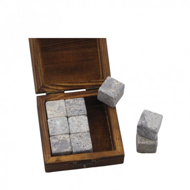 Promotion Wooden Gift Box Reusable 9 pcs of Whiskey Rocks Chilling Jade Stones Shot Whisky Glasses and Exclusive Coasters Engraved Logo