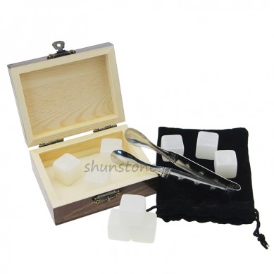 Shakhsiga Pine Wood Box Khamri khamrada Gift Set Dabiiciga Ice xabadaha for qaboojinta Cabitaano Ruux horjoogsado Jade Stone