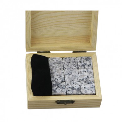 9 pcs of Bar accessories men gift set whiskey stones for party with velvet bag