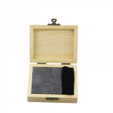 Têkeve color 9 pcs Mongolya Black Whiskey Stones lat Whiskey Wine çayê vexwin Cooler Cooling Ice Cube Reusable kûpên qeşayê ji bo vexwarinên