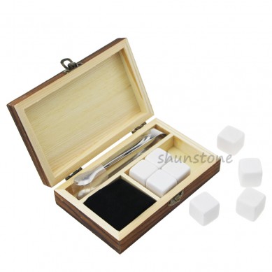 Custom Packaging Box Soapstone Whiskey Ice Stones Whisky Rock White square Shaped Rock Whiskey Stones for Love Wine