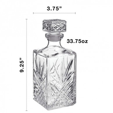 Whiskey Decanter Diamond Decanter Dengan Detail Starburst Untuk Wiski Bourbon Scotch