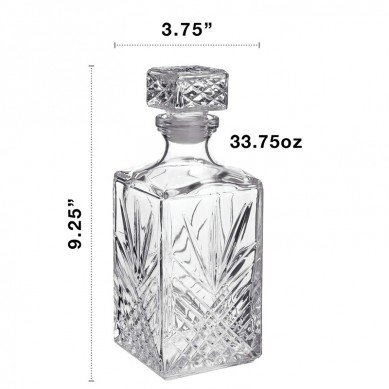 Decantor de whisky Decantor de diamante cu detalii Starburst pentru whisky Bourbon Scotch