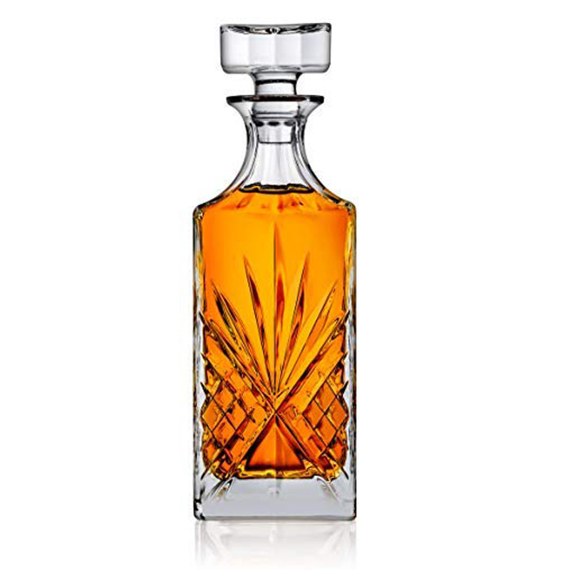 Bottom price Slate - Crystal Decanter for Liquor Whiskey Bourbon 25 Oz Lead Free  Irish Cut design  – Shunstone