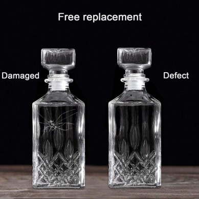 Factory Cheap Wholesale leadf ree ultra transparent square whiskey decanter set