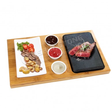 OEM factory steak stone Set gift set Sizzling Lava cooking stone set for BBQ