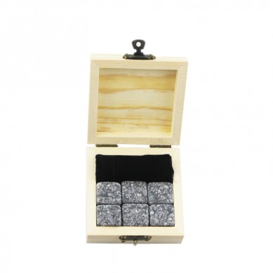 Billig porfyr Whisky Chilling Rocks Tilpass Aging Whisky Stones Sett med 6 Natural Cubes med fløyel bag