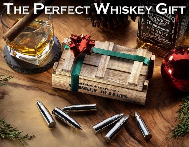 amazon choice hot selling bullet shape reused whiskey ice cube stone by army wooden box