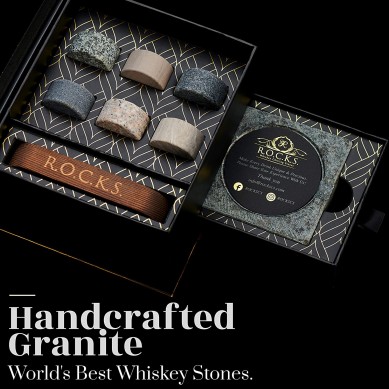 Amazion Choice reused ice rock cube stone round whiskey stone and cigar cutter nature stone ashtray luxury wine gift set