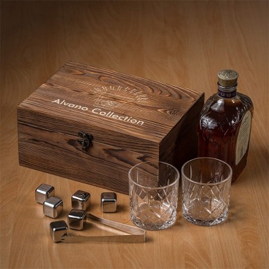 Eco-friendly and high end whiskey stone Set with metal box