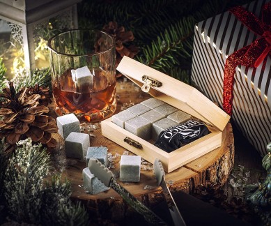 OEM ODM Whiskey Stones Wine Cooling Cubes Ice Cube Passed FDA by wooden box