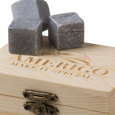 Amazon top seller Soapstone Whiskey Stones gift set Chilling Rocks  in pine Wooden Box