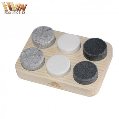 Wholesale Discount Whiskey Glass -
 Customized 6 pcs of Round whiskey stone gift set in wood box – Shunstone