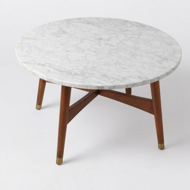 Marble center table Mid century modern coffee table with natural stone