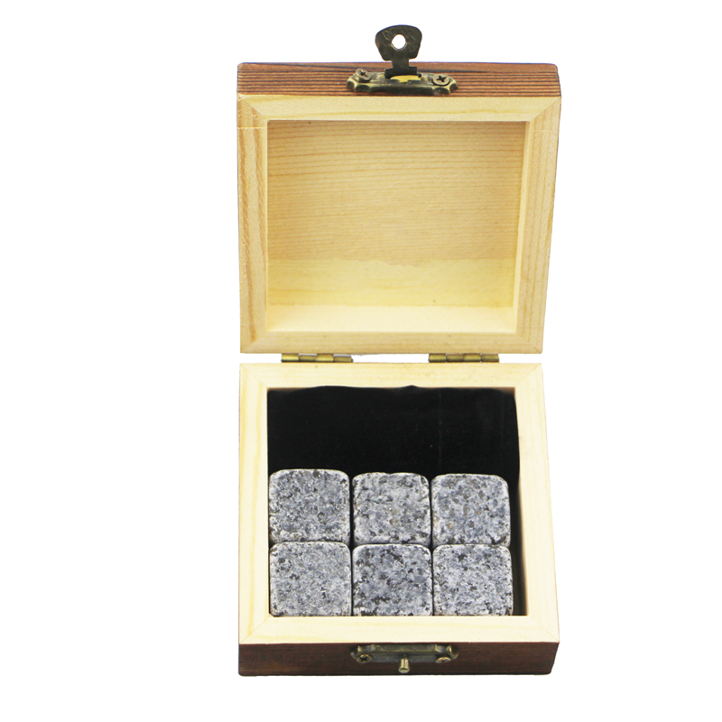 Factory best selling Rectangle Food Tray - Hot product 6 pcs of G654 whiskey stone gift Whisky Ice Stones Drinks Cooler Cubes Natural Chilling Whisky Stones With Gift Box  – Shunstone