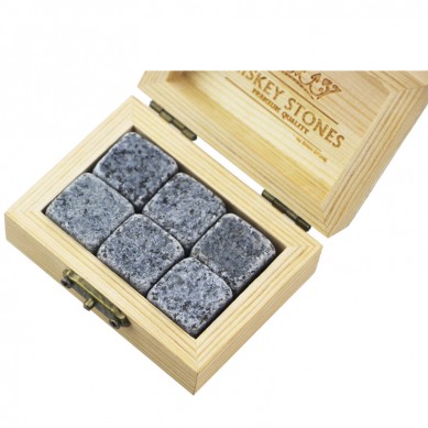 2019 Amazon Best Product Bar Tools Gift Item New 6 pcs of G654 Whiskey Rock Stone Cube Whisky Chilling Ice Cube Ice Stone Creative Gift Set