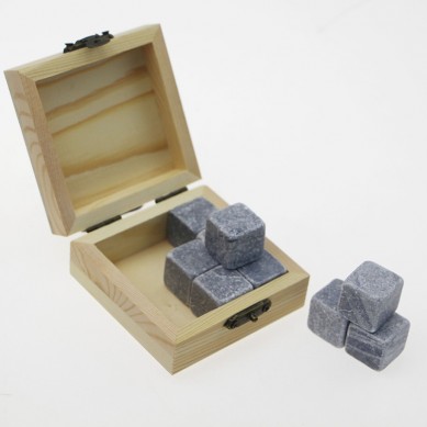 Segondè Kalite Gray Gift Set 9 Pcs ki kapab itilize ankò Whisky Stone Ice Cube kòm kado Stone