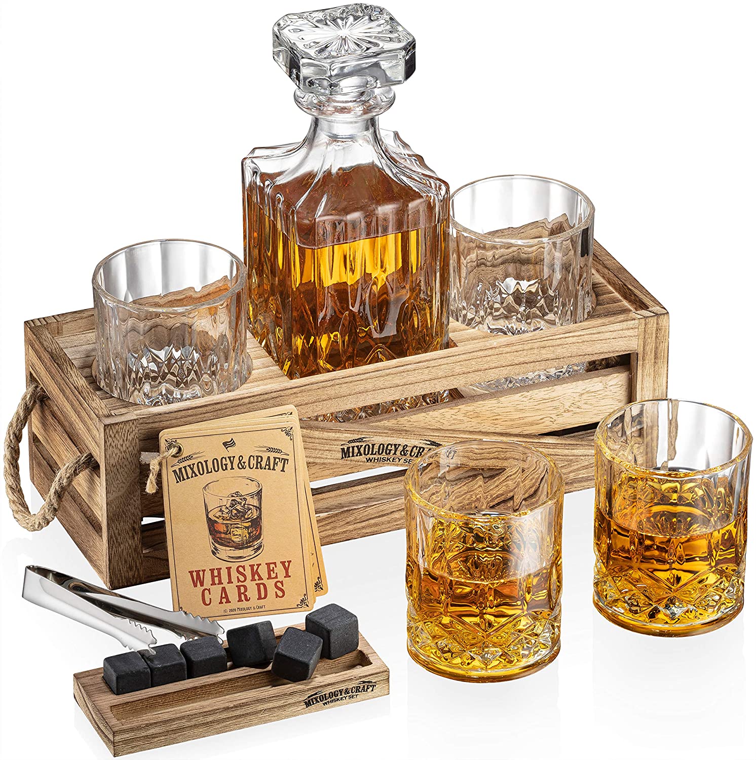Factory selling Whiskey Glasses - Home Whisky Glass Classy whisky decanter Whisky Stones by wooden holder Gift for Men – Shunstone