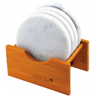Professional ChinaReusable Stones - Amazion selling italy carrara White Marble Stone Coasters round shape Polished Coasters 3.5 Inches – Shunstone
