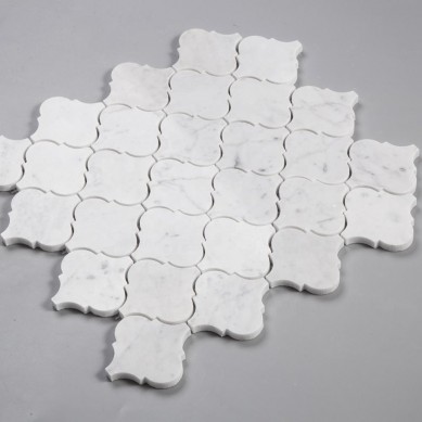 Arabesque-Shape-Watetjet-Lantern-Carrara-Mosaic-White (1)