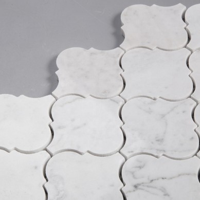 Arabesque-Shape-Watetjet-Lantern-Carrara-Mosaic-White (3)