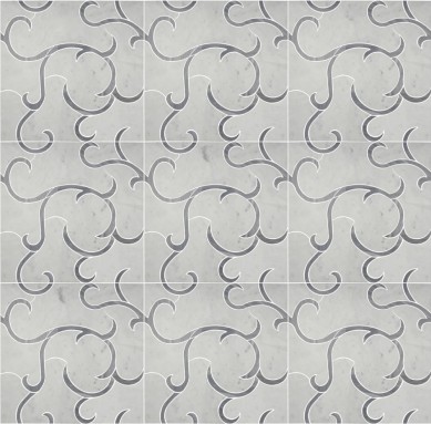 Carrara Grey and Thassos White Flower Design Mosaic for Bathroom Floor Tiles