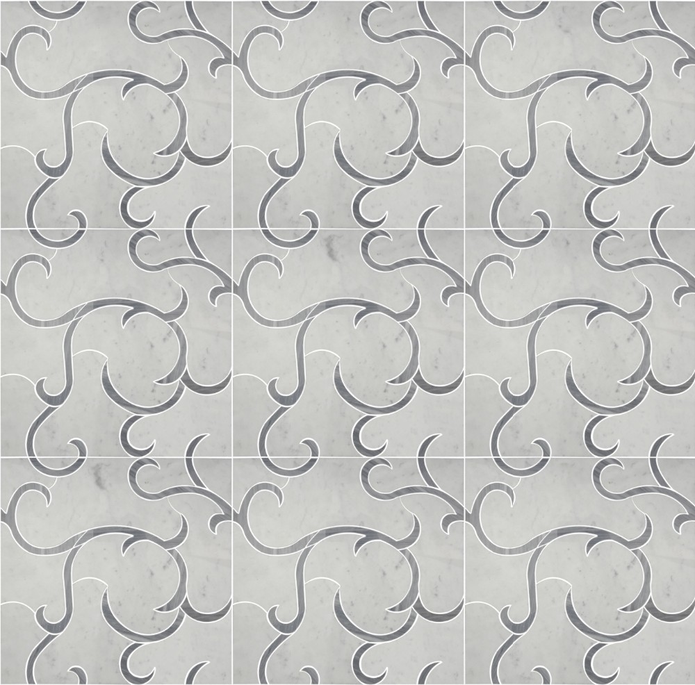 Europe style for Cocktail Shaker - Carrara Grey and Thassos White Flower Design Mosaic for Bathroom Floor Tiles  – Shunstone