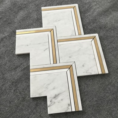 Brass-and-Bianco-Carrara-Marble-Waterjet-Mosaic (1)