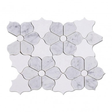 Excellent quality Granite Whiskey Stones -
 Carrara Mixed White Thassos Waterjet Art Flower Marble Mosaic Tile  – Shunstone