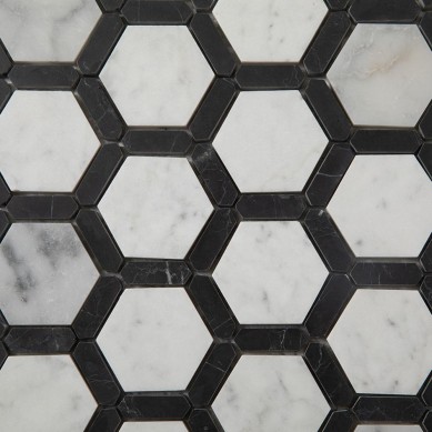 Carrara-Nero-Marquine-Black-Mixed-White-Hexagon (3)
