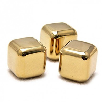 Gold Stainless Steel Whiskey Stones Reusable and green products
