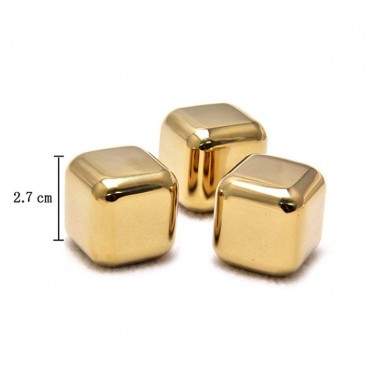 Gold Stainless Steel Whiskey Stones Reusable and green products