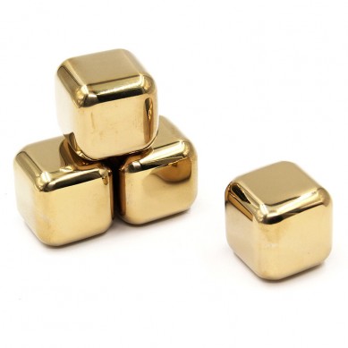 Gold Stainless Steel Whiskey Stones Reusable and green products