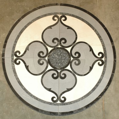 High quality Water Jet Floor Design Marble Medallion Stone Medallion Stone Pattern Marble Inlay Waterjet Marble Borders Factory