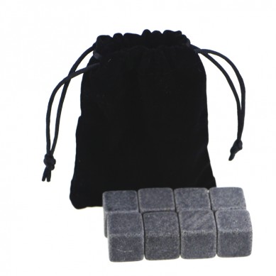 Customized High quality Chilling Stones set with Black Velvet bag