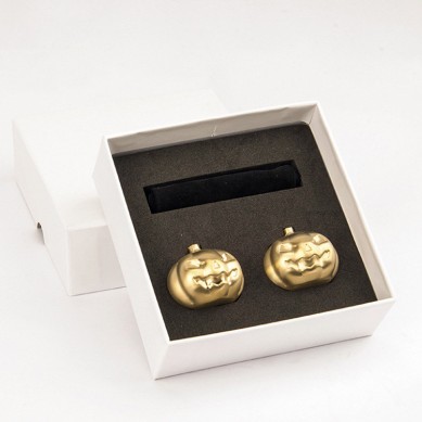 Amazon Best Selling golden color stainless steel whiskey stone, Pumpkin shape gift set