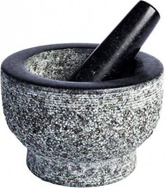 ShunSTONE Granite Mortar និង Pestle Natural Unpolished Dishwasher