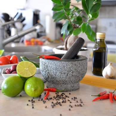 SHUNSTONE Granite Mortar and Pestle  Natural Unpolished Dishwasher