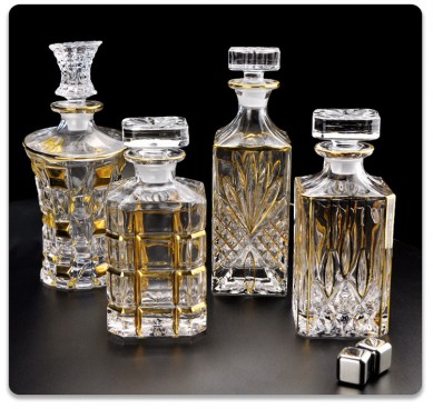 Custom Personalized Whiskey Decanters Gold Rimmed Wine Glass Bottle Wholesale Empty Bottles For Liquor Whiskey Decanter