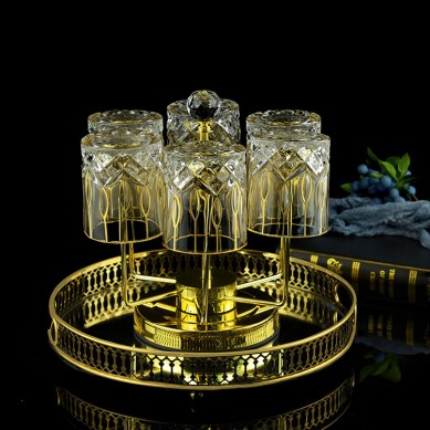 High Quality Luxury Custom Crystal Gold Rim Whiskey Glasses Lead Free Handmade Whiskey Glass With Gold Trim