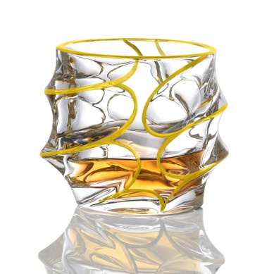 High Quality Luxury Custom Crystal Gold Rim Whiskey Glasses Lead Free Handmade Whiskey Glass With Gold Trim