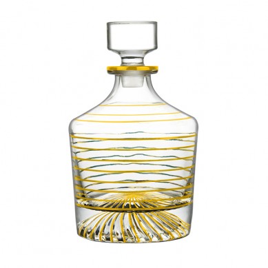 Wholesale Round Whiskey Decanter Luxury Empty Gold Rim Wine Glass Bottle Tequila Liquor Glass Bottle For Whiskey