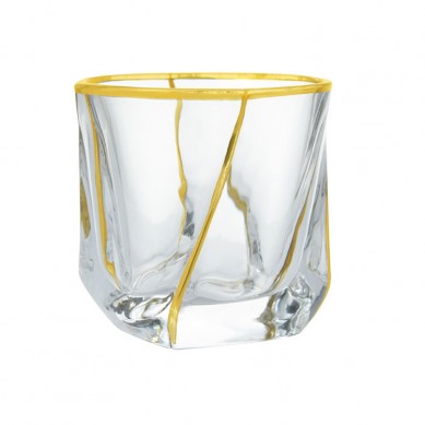 Crystal Elegant Twist Gold Rimmed Drinking Wine Glasses Drinking Whiskey Glasses With Gold Rim