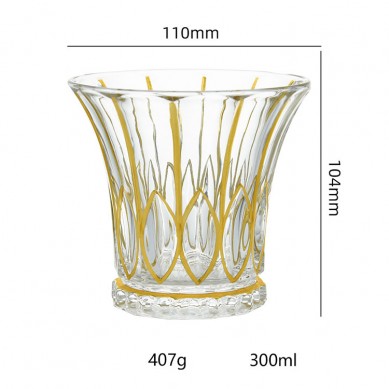 Crystal Elegant Twist Gold Rimmed Drinking Wine Glasses Drinking Whiskey Glasses With Gold Rim